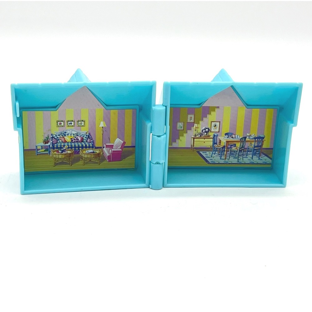 Vintage Barbie Sister Kelly Blue Mini Dollhouse Folding Pocket Playset 90s Toy